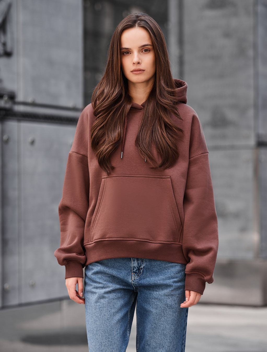 Bluza Staff ti brown oversize fleece