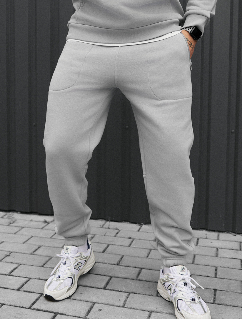 Spodnie dresowe Staff nib light gray fleece