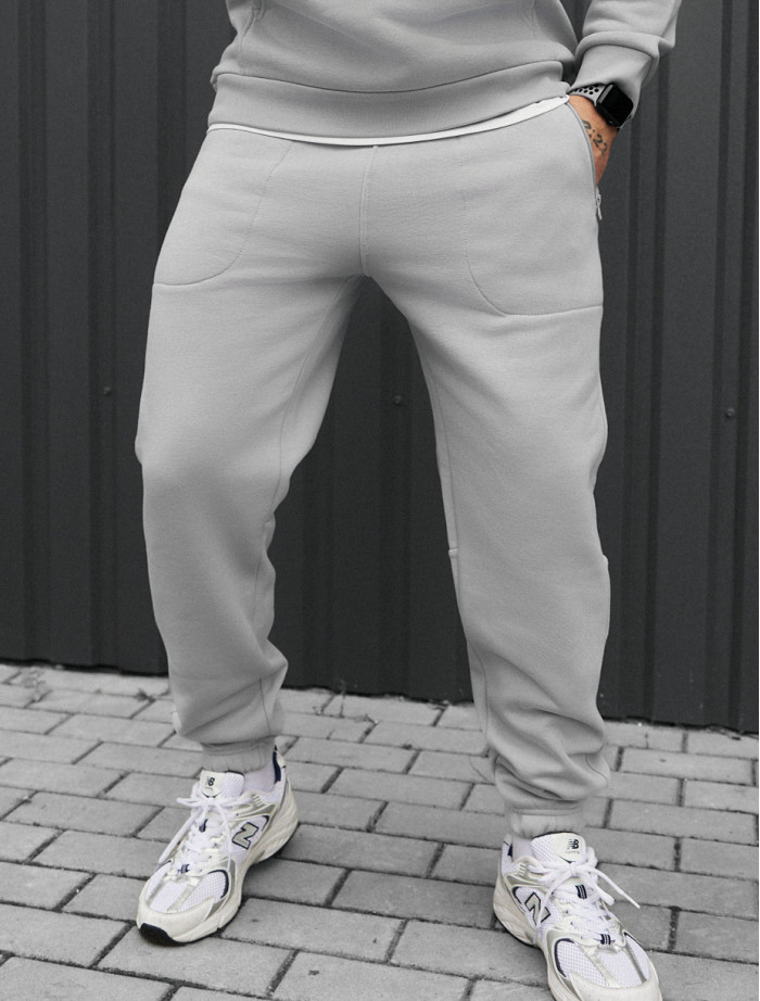 Spodnie dresowe Staff nib light gray fleece