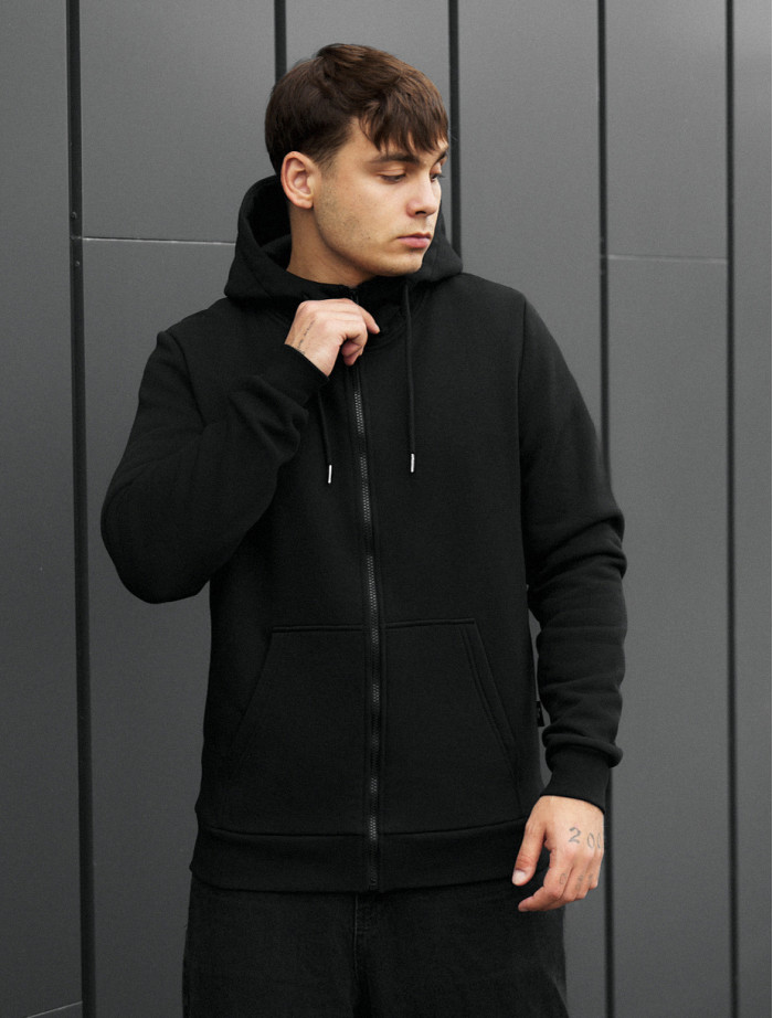 Bluza Staff zip basic black fleece