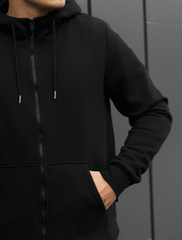 Bluza Staff zip basic black fleece