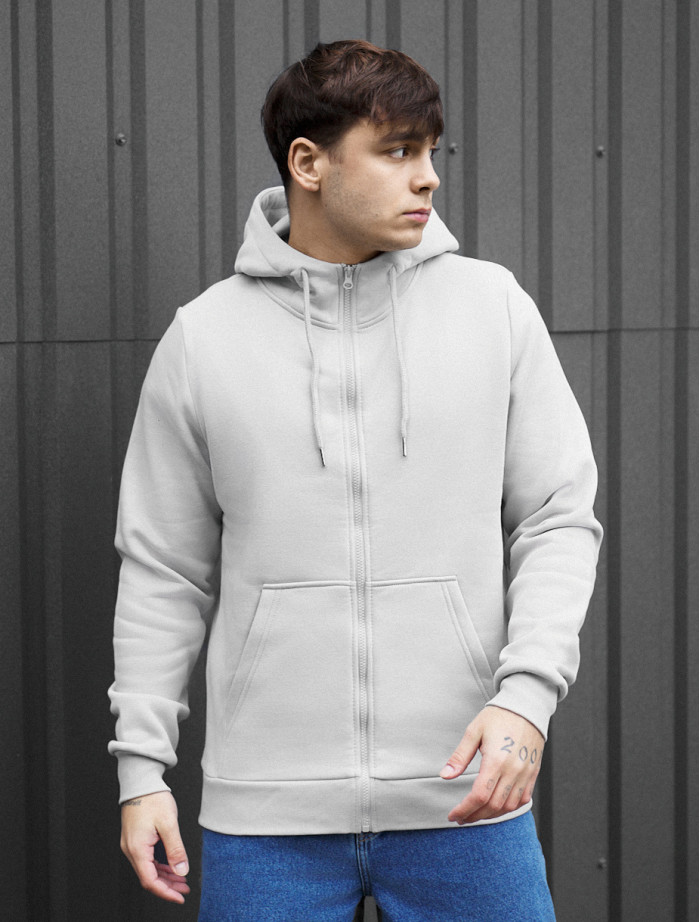 Bluza Staff zip basic light gray fleece