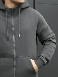 Bluza Staff zip basic dark gray fleece