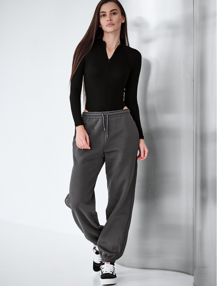 Spodnie dresowe Staff ret dark gray reflective fleece