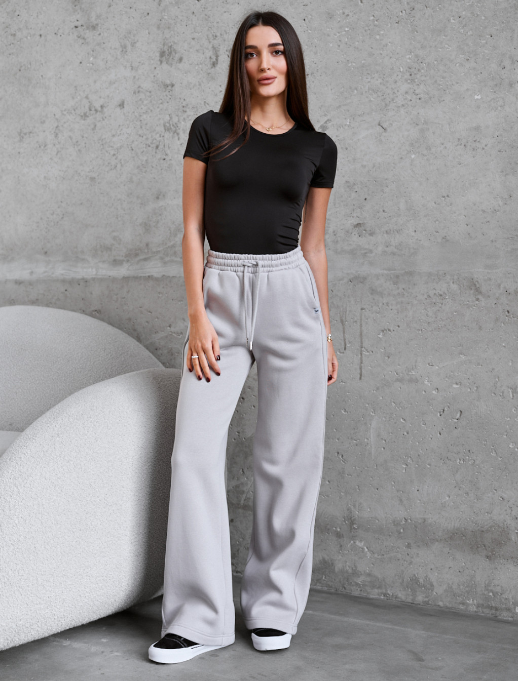 Spodnie Staff ril light gray fleece