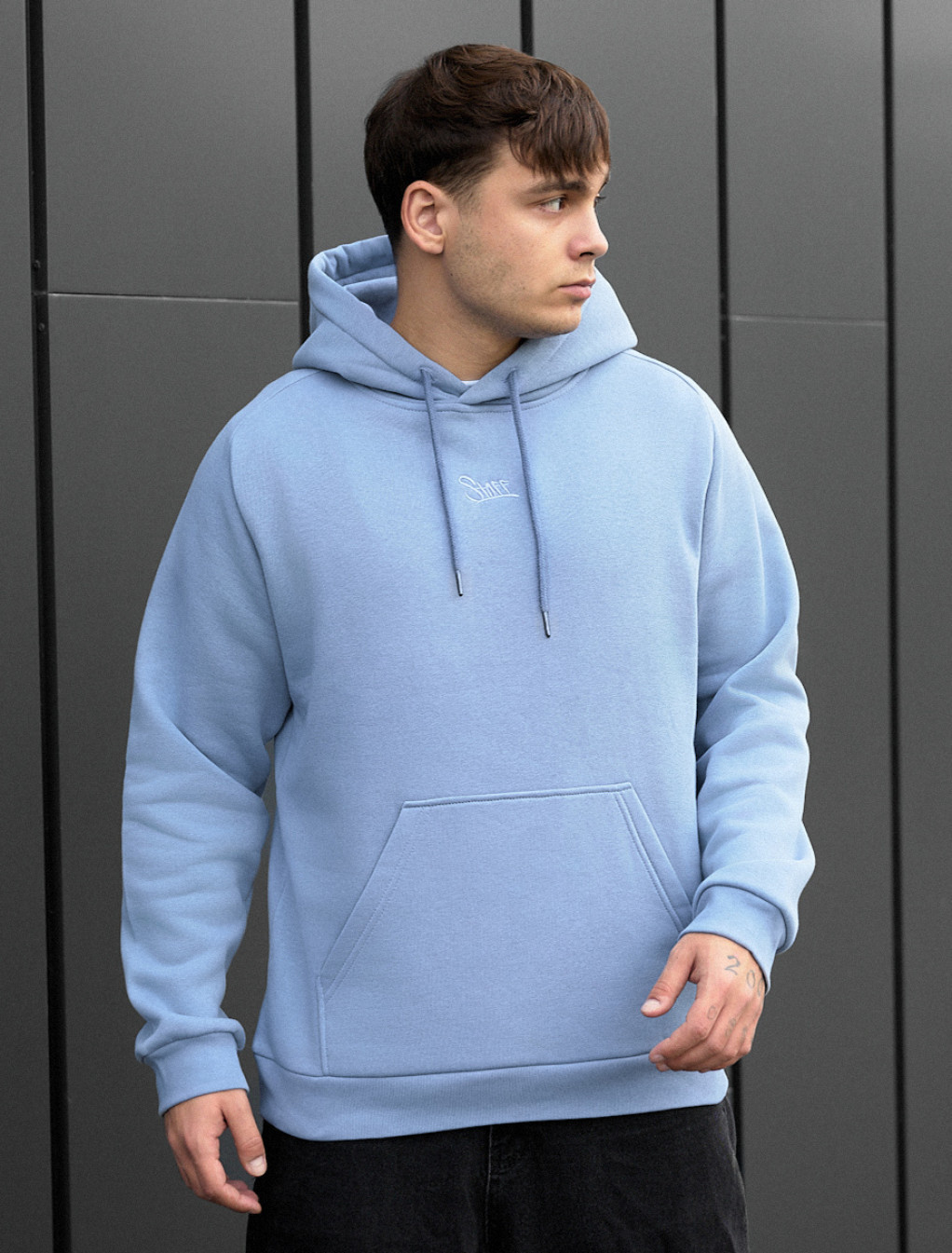 Bluza Staff light blue logo fleece