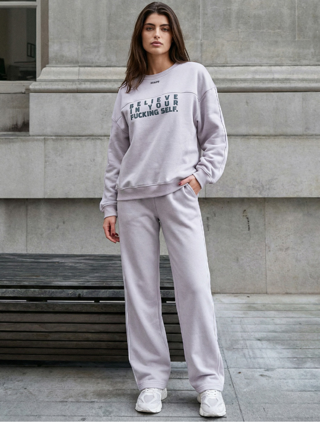 Dres Staff sta light gray oversize fleece