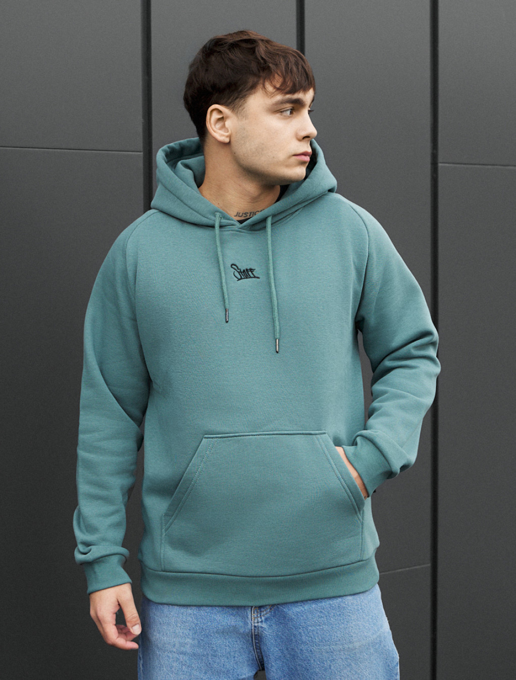 Bluza Staff turquoise logo fleece