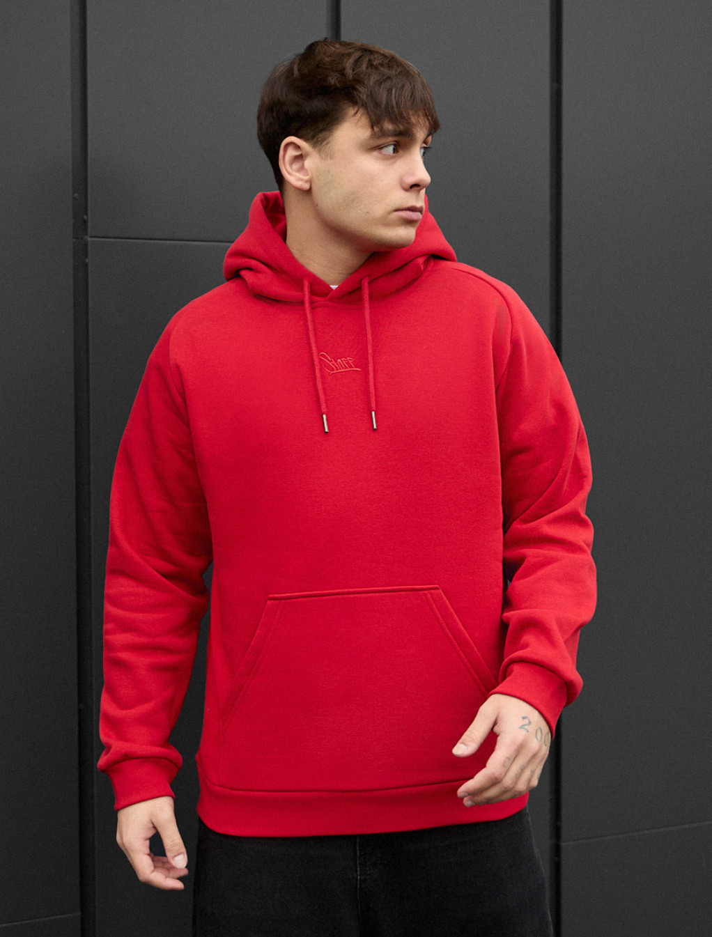 Bluza Staff red logo fleece