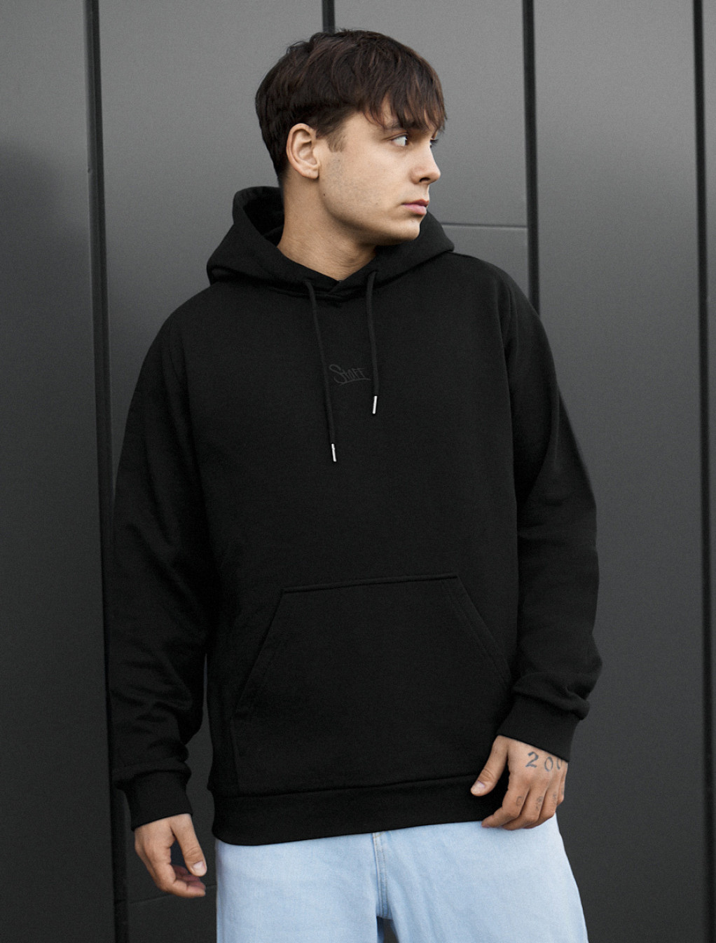 Bluza Staff re black logo oversize