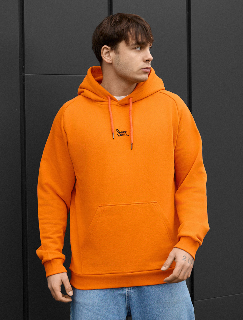 Bluza Staff re orange logo oversize