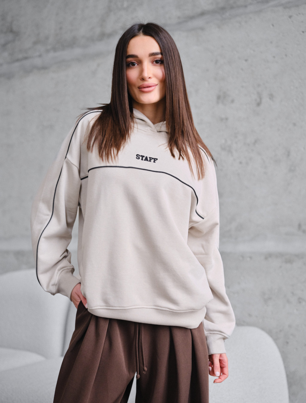 Bluza Staff jo light beige reflective
