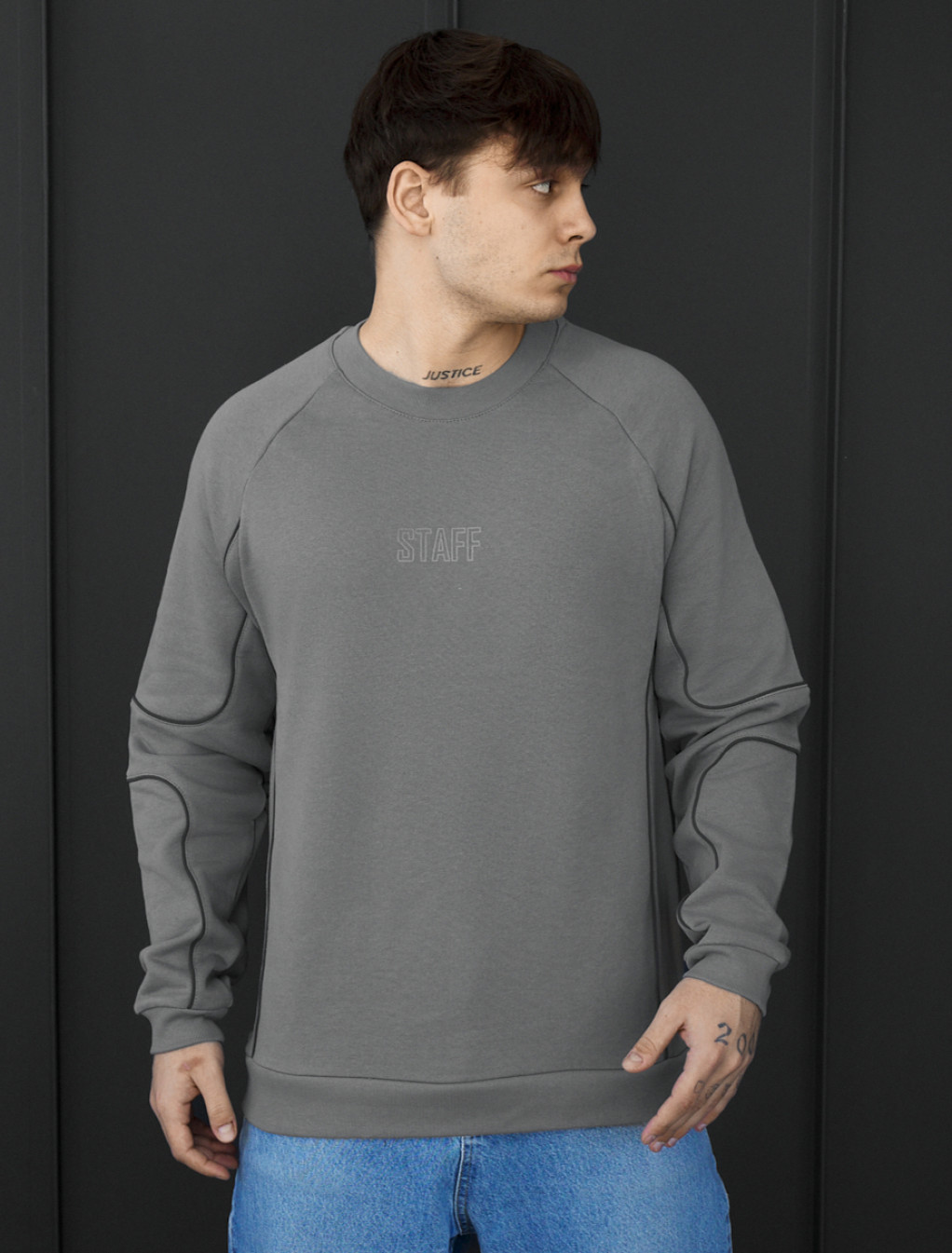 Bluza Staff gray logo reflective