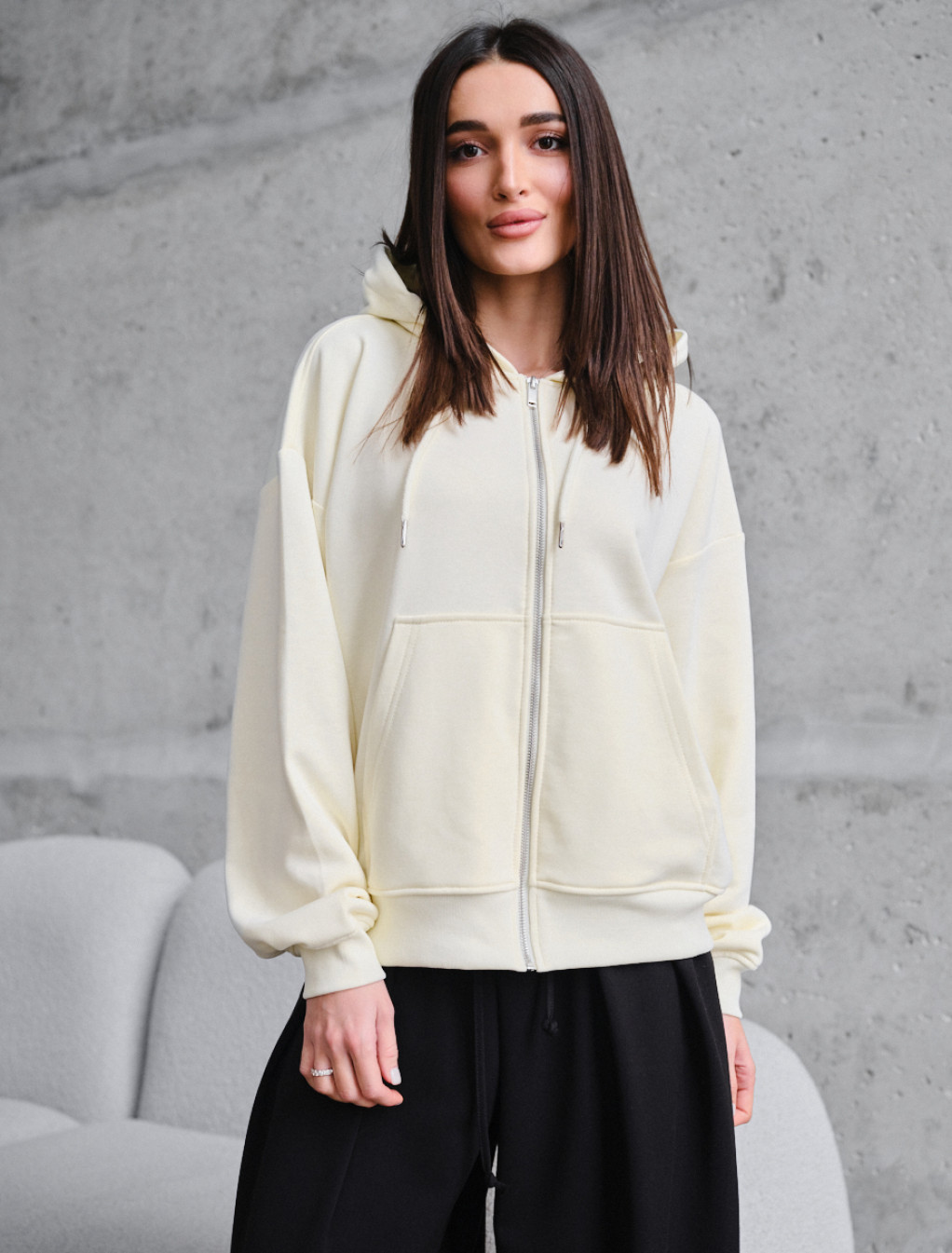 Bluza Staff fiz milk zip oversize