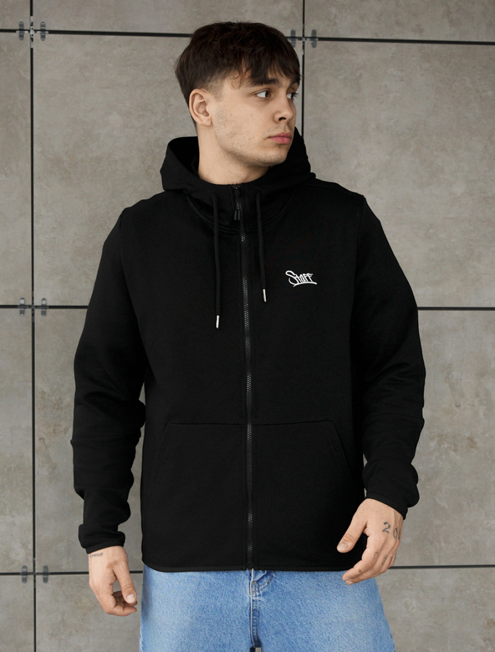Bluza Staff logo zip black