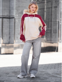 Bluza Staff pas logo milk & bordo