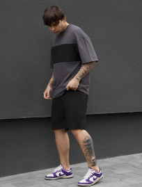 Komplet koszula + spodenki Staff patt dark gray & black