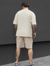 Komplet koszulka + spodenki Staff patt light beige