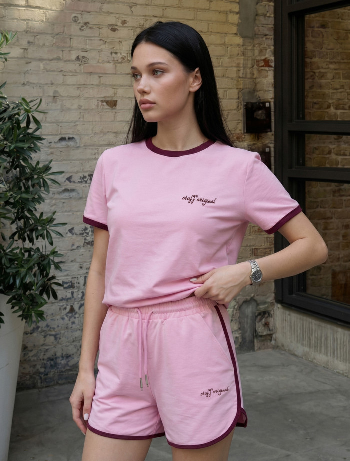 Komplet koszulka + spodenki Staff ku pink