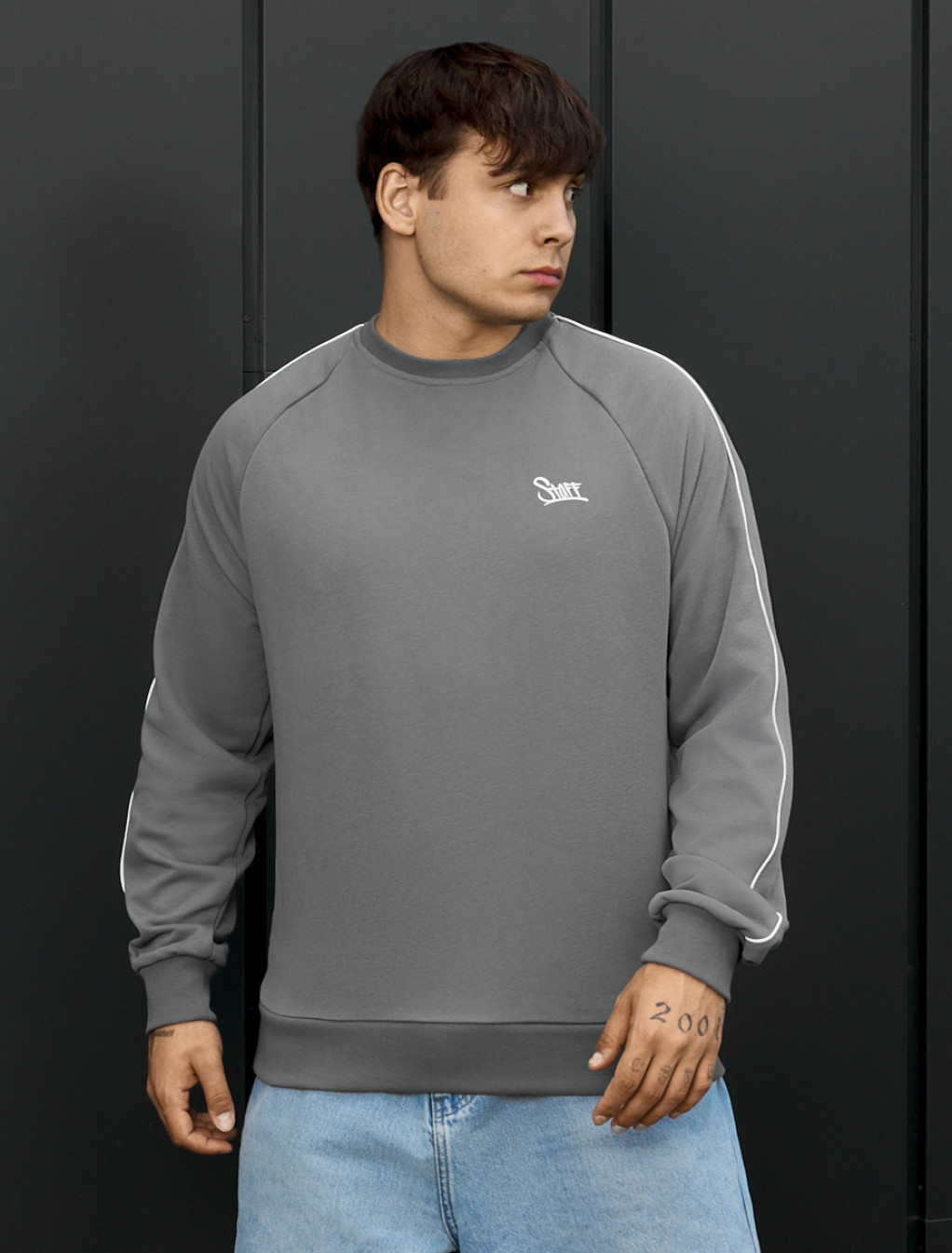 Bluza Staff gray logo reflective