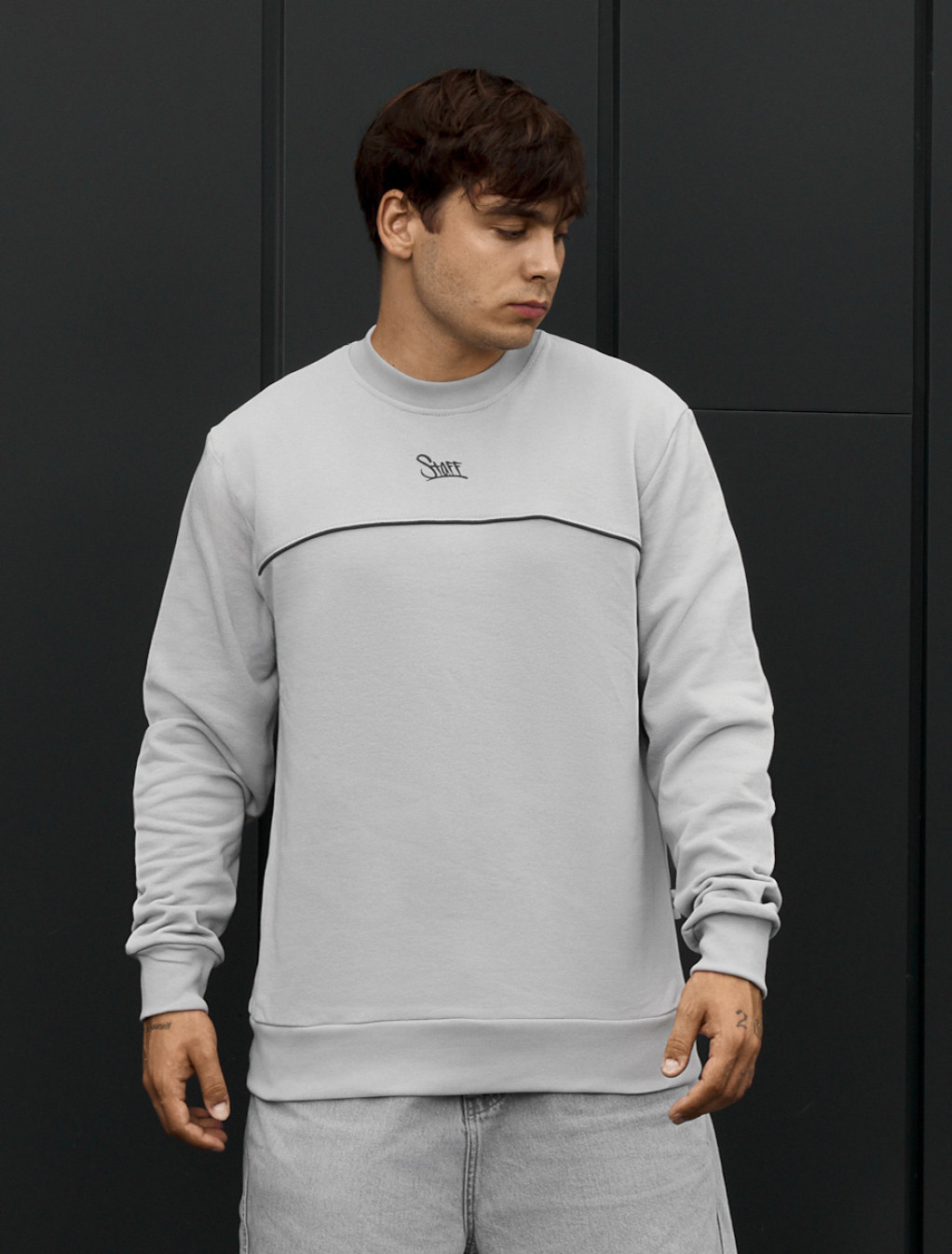 Bluza Staff logo light gray reflective