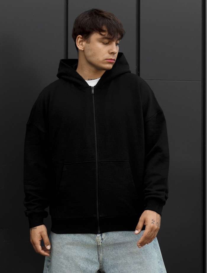 Bluza Staff bo zip black oversize