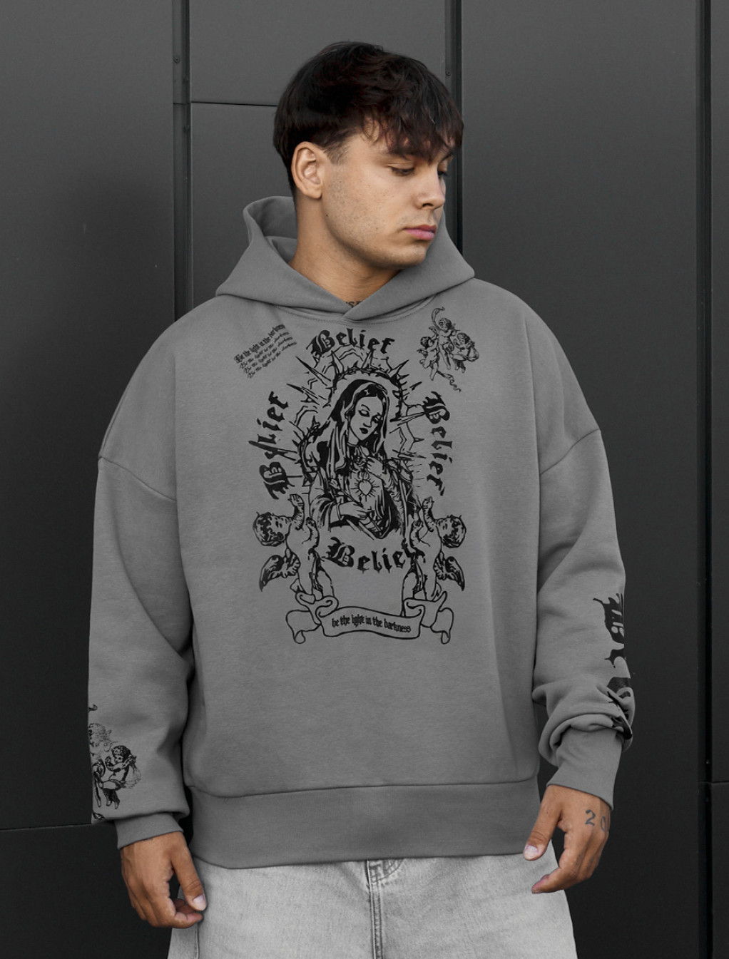 Bluza Staff gray belief oversize fleece