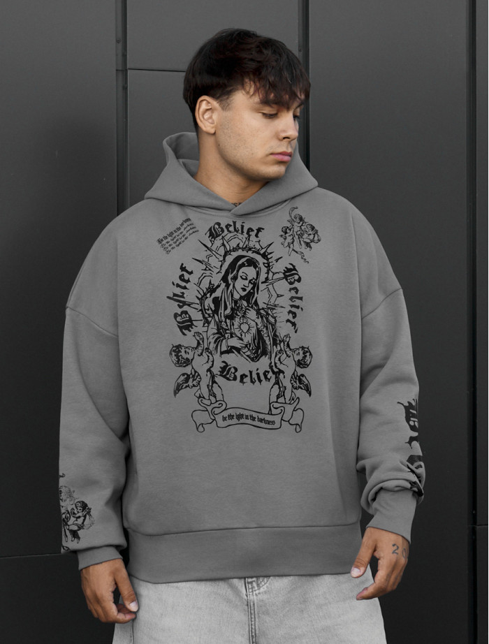 Bluza Staff gray belief oversize fleece