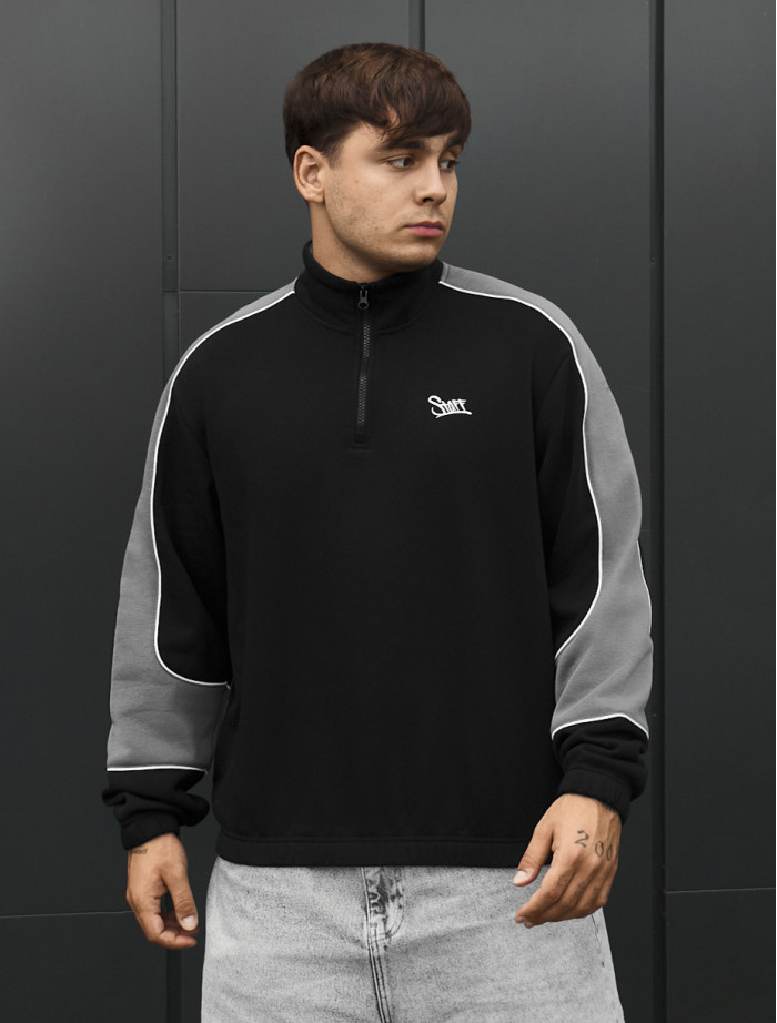 Olimpijka Staff black & gray logo oversize fleece