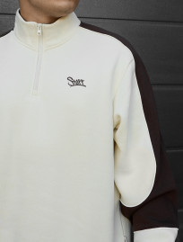 Olimpijka Staff milk & dark brown logo reflective oversize fleece