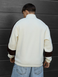 Olimpijka Staff milk & dark brown logo reflective oversize fleece