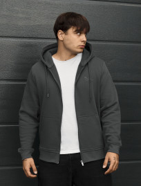Bluza Staff vi zip logo dark gray fleece