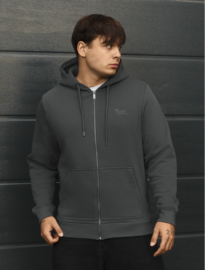 Bluza Staff vi zip logo dark gray fleece
