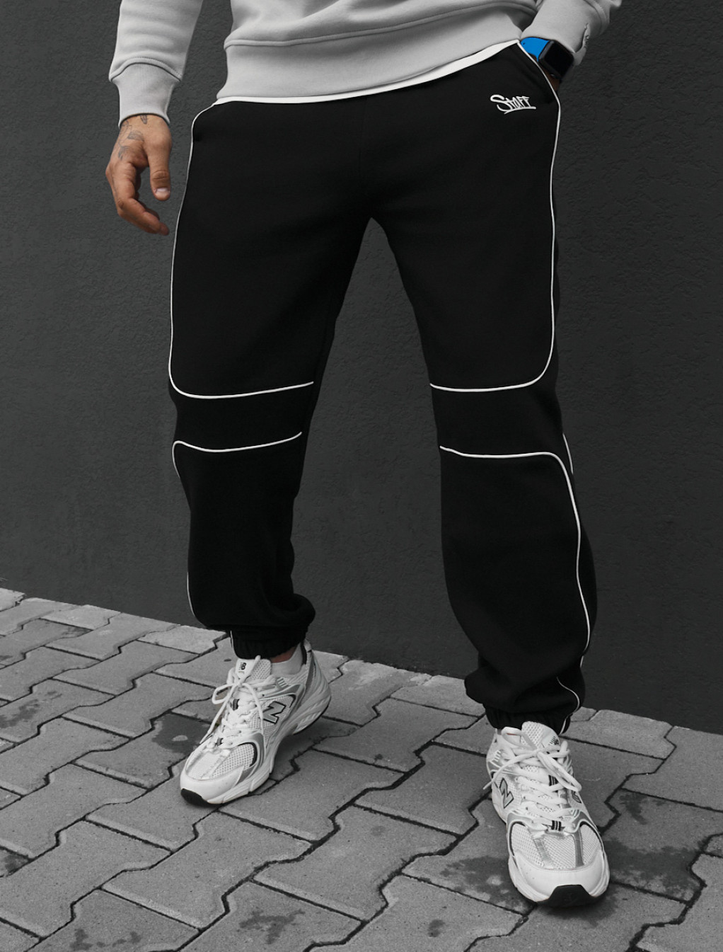 Spodnie dresowe Staff en black reflective fleece