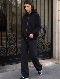 Bluza Staff fiz zip black oversize fleece