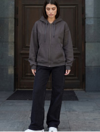 Bluza Staff fiz zip dark gray oversize fleece