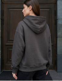 Bluza Staff fiz zip dark gray oversize fleece