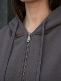 Bluza Staff fiz zip dark gray oversize fleece