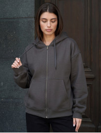 Bluza Staff fiz zip dark gray oversize fleece