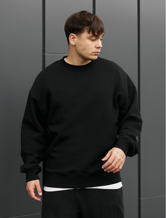 Bluza Staff black oversize fleece