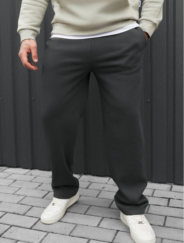 Spodnie dresowe Staff jot dark gray fleece