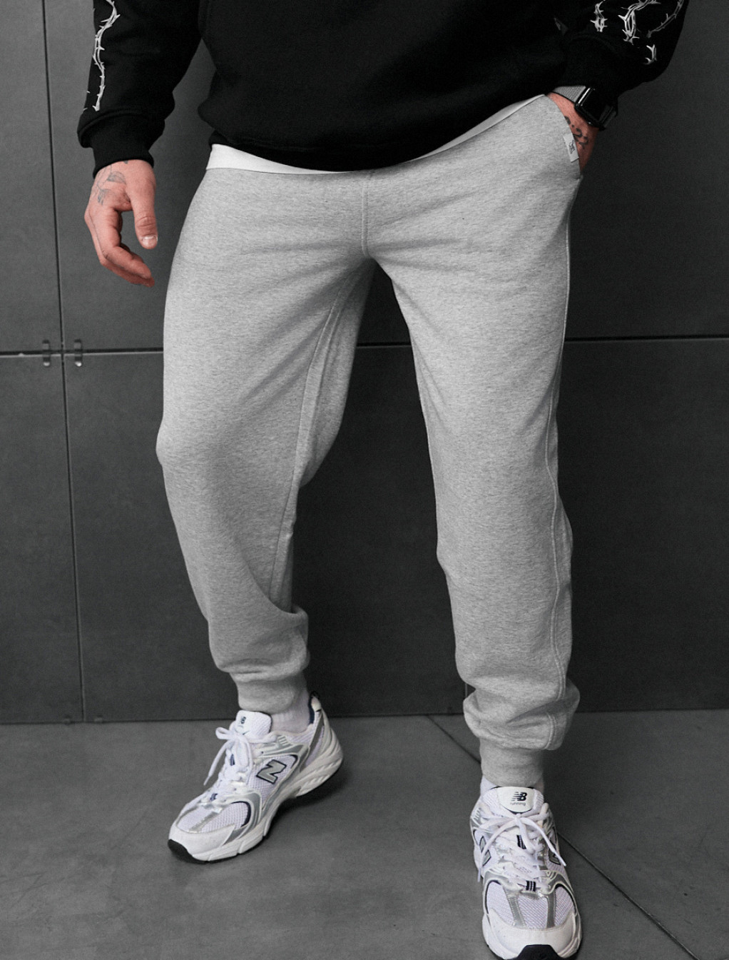 Spodnie dresowe Staff rol gray melange