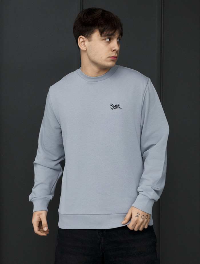 Bluza Staff logo light gray & blue