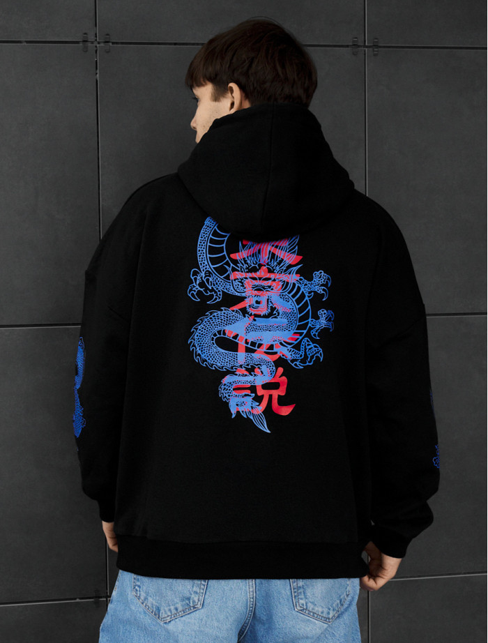 Bluza Staff blue dragon oversize
