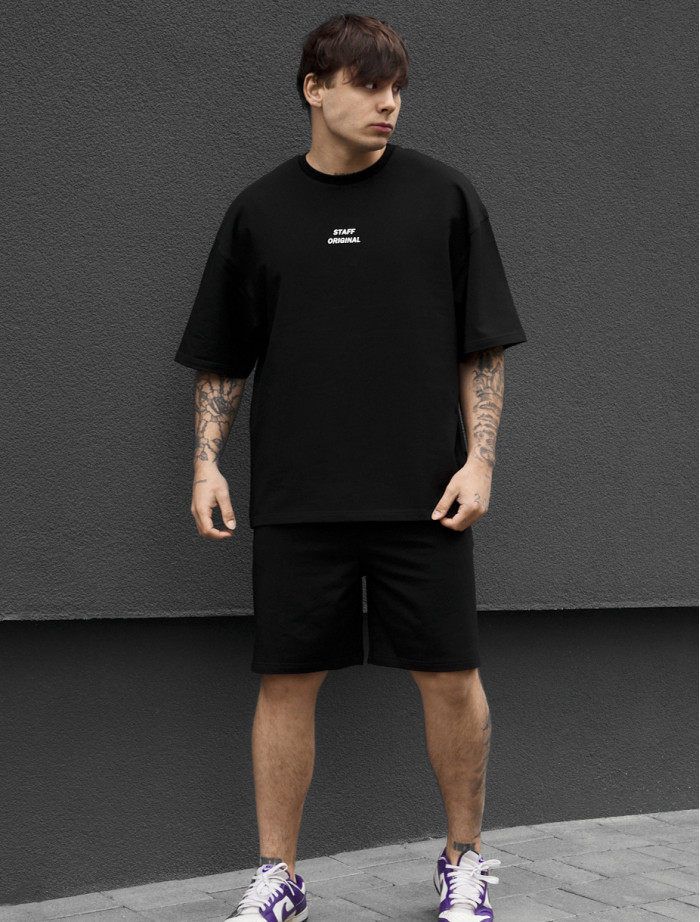 Komplet koszulka + spodenki Staff no black oversize