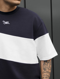 Komplet koszulka + spodenki Staff hv navy & white logo oversize