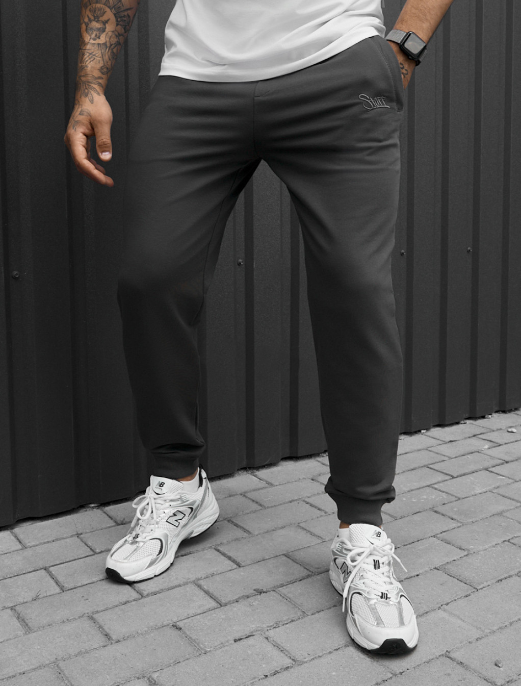 Spodnie dresowe Staff go logo gray