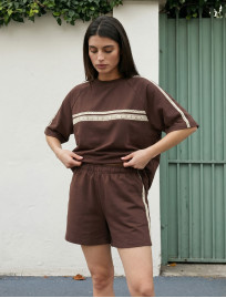 Komplet koszulka + spodenki Staff mer brown oversize