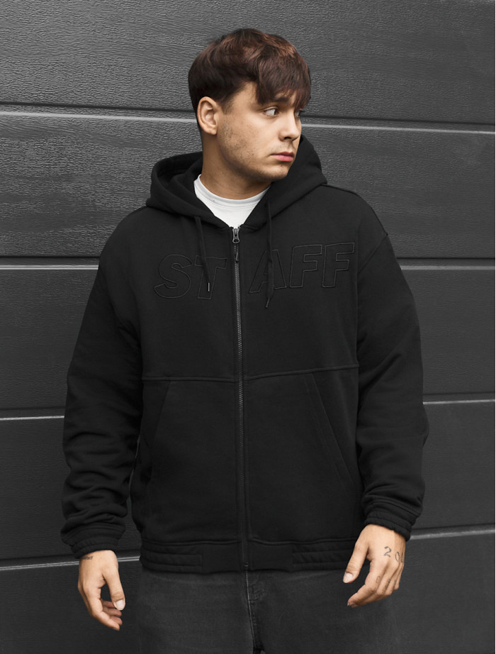 Bluza Staff zip logo black oversize