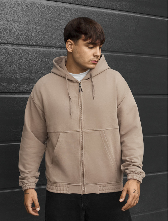 Bluza Staff zip beige oversize